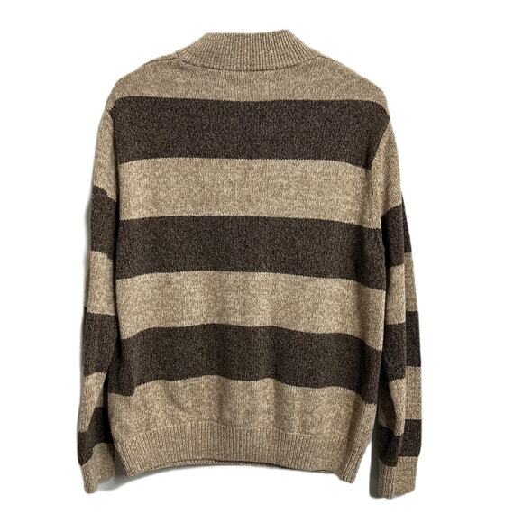 Men's Chaps Zip Up Sweater Two Tone Brown XL - Picture 3 of 4